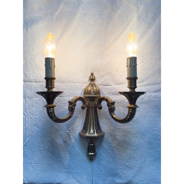 Vintage Louis XVI Brass Wall Sconce For Sale - Image 18 of 18