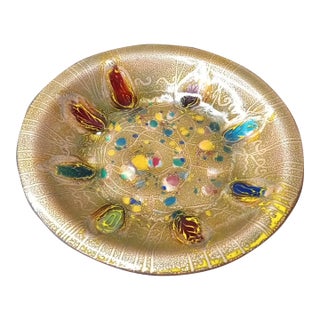 Vintage Enamel on Copper Haskell Decorative Plate, Signed For Sale