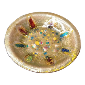 Vintage Enamel on Copper Haskell Decorative Plate, Signed