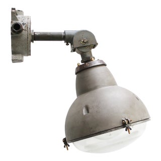 French Cast Semi-Frosted Glass Sconce Wall Streetlight from Sammode For Sale
