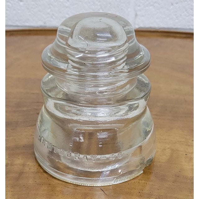 Vintage Hemingray 45 Clear Glass Insulator For Sale - Image 10 of 12