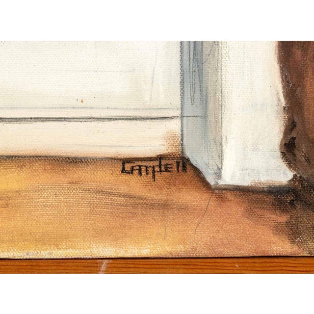 Campbell Signed Church Door Facade Oil on Canvas For Sale In New York - Image 6 of 7