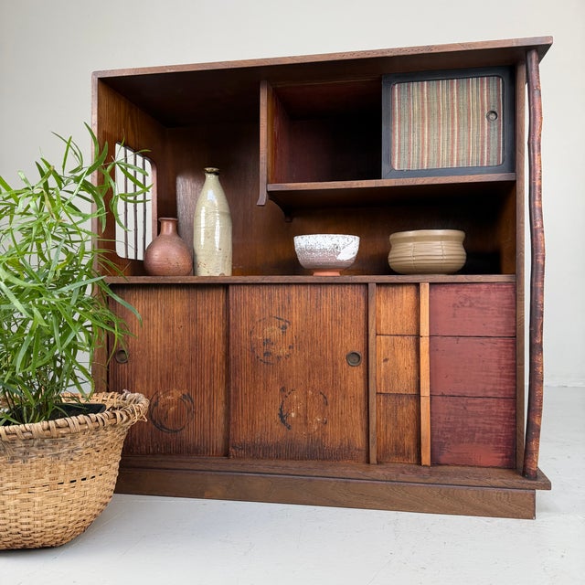 Small Japanese Asymmetrical Storage Cabinet, 1920s For Sale - Image 4 of 18