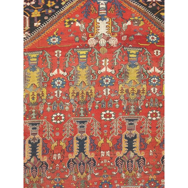 Persian Antique Bakhtiari Rust/Navy Rug, 13' 8" X 22' 2" For Sale - Image 3 of 6