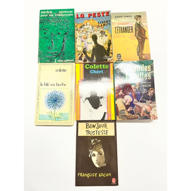 Vintage Softcover French Colette Camus Sagan Sartre Books Set/7 For Sale In New York - Image 6 of 7