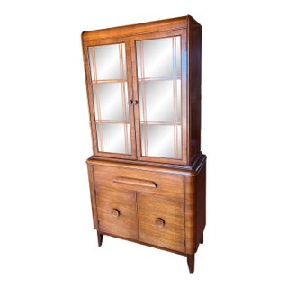 1930s Art Deco Waterfall China Cabinet For Sale