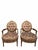Antique French Louis XV Style Ornate Carved Giltwood Fauteuil Armchairs Newly Reupholstered in a High End Stenciled Fabric...