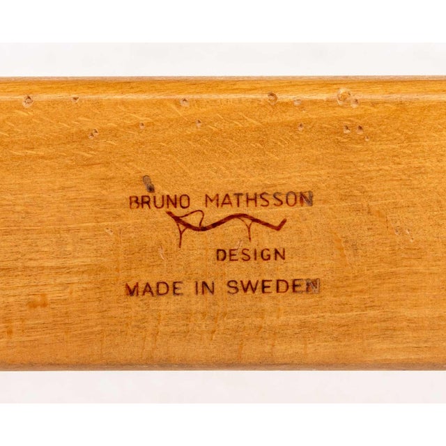 Bruno Mathsson "Eva" Woven Cotton and Beech Side Chair For Sale - Image 9 of 9