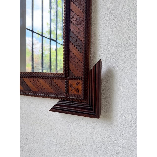Tramp Art Style Wooden Mirrors, 1950s, Set of 2 For Sale - Image 18 of 18
