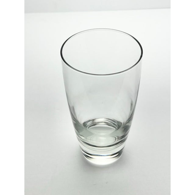 Contemporary Modern Minimalist Clear Heavy Thick Tumbler Highball Glasses - Set of 5 For Sale - Image 4 of 6