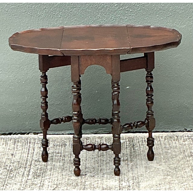 Vintage English Gate Leg Side Table For Sale In West Palm - Image 6 of 12