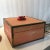 Coral - Colored Shagreen Lidded Box With Metal Wrapped Coral Lid Pull For Sale - Image 4 of 13