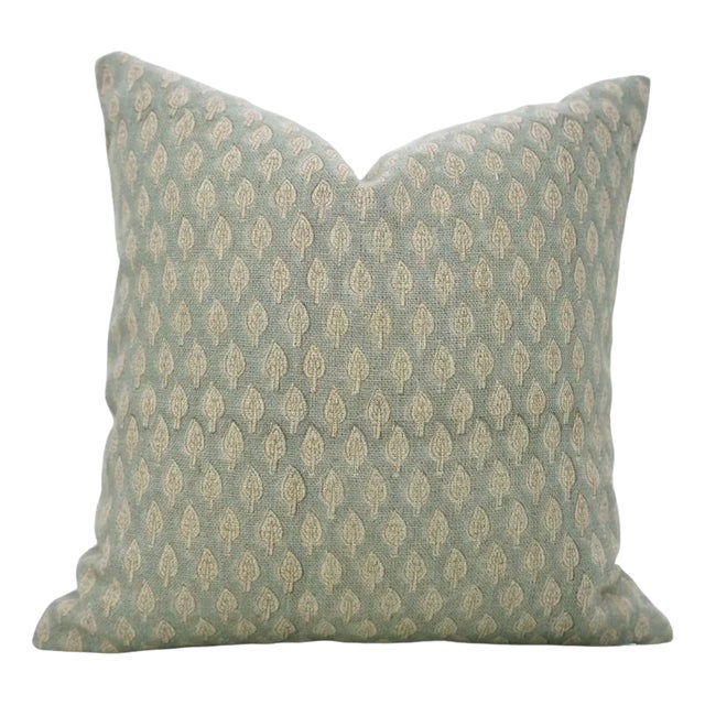 Fabdivine Block Printed Cushion Cover 14x14 Inch Thick Linen- For Sale