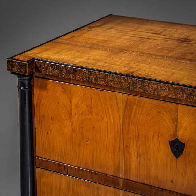 Biedermeier Chest of Drawers with Burl Veneer, Southern Germany, 1820 For Sale - Image 9 of 10