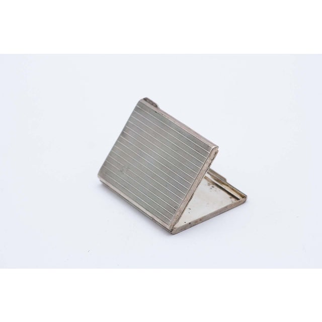 Silver Cardboard Box with Top Bands For Sale - Image 5 of 5