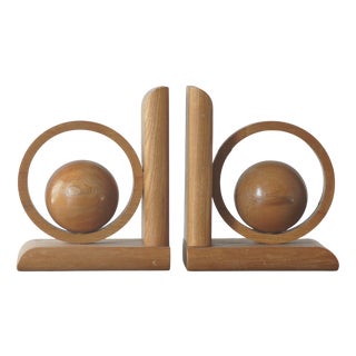 Mid-Century Modern Wooden Bookends, 1960s, Set of 2 For Sale