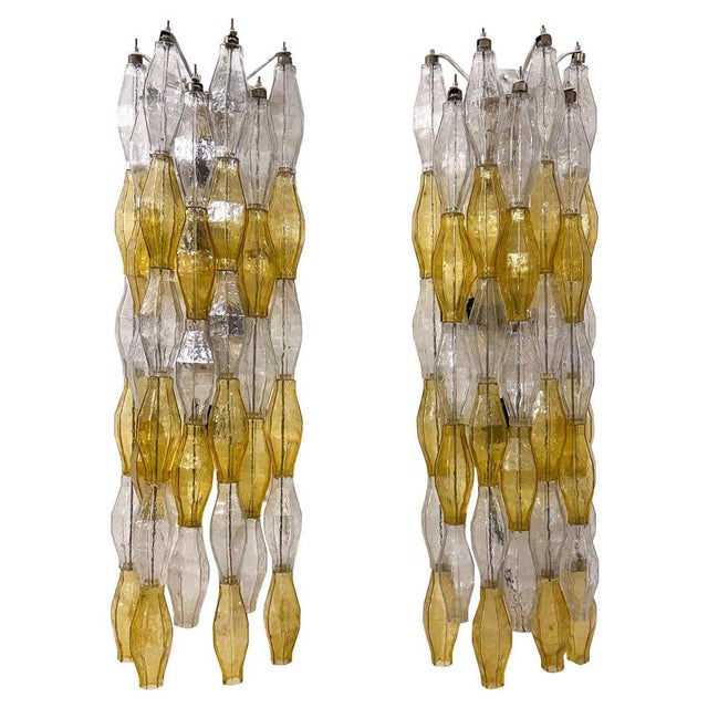 Pair of Murano Glass "Polyhedral" Wall Sconces by Carlo Scarpa for Venini, 1960s This piece is attributed to the mentioned...
