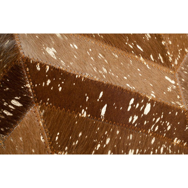 Canvello Genuine Cowhide Leather Decorative Throw Pillow With Feather Down Insert Included For Sale - Image 4 of 7