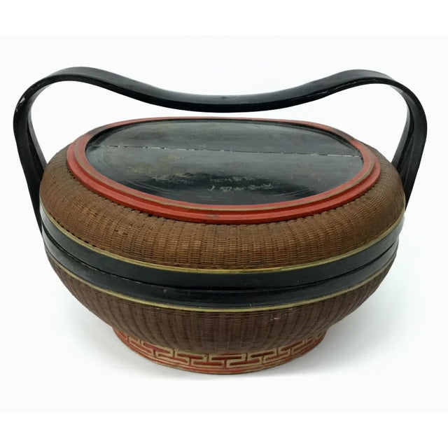 Antique Chinese Wood and Rattan Rice Box For Sale - Image 13 of 13
