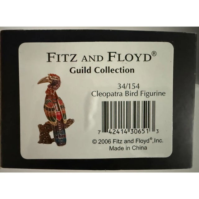 Rare 2006 Fitz and Floyd Guild Collection Jeweled Cleopatra Bird With Box For Sale In Portland, ME - Image 6 of 12
