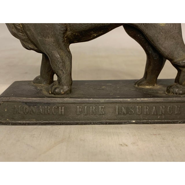 Metal Rare 1930s Monarch Fire Insurance Lion Paperweight For Sale - Image 7 of 10