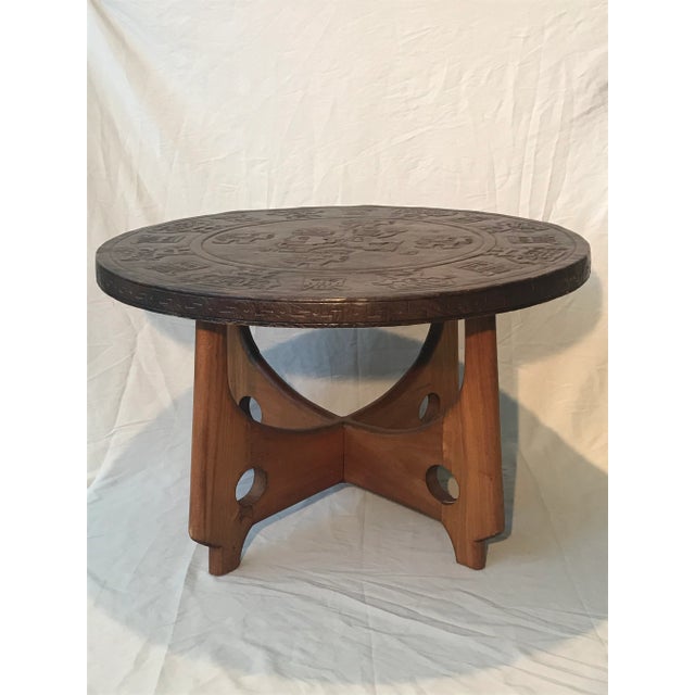 Mythological Hand Tooled Leather Top Table For Sale - Image 10 of 10