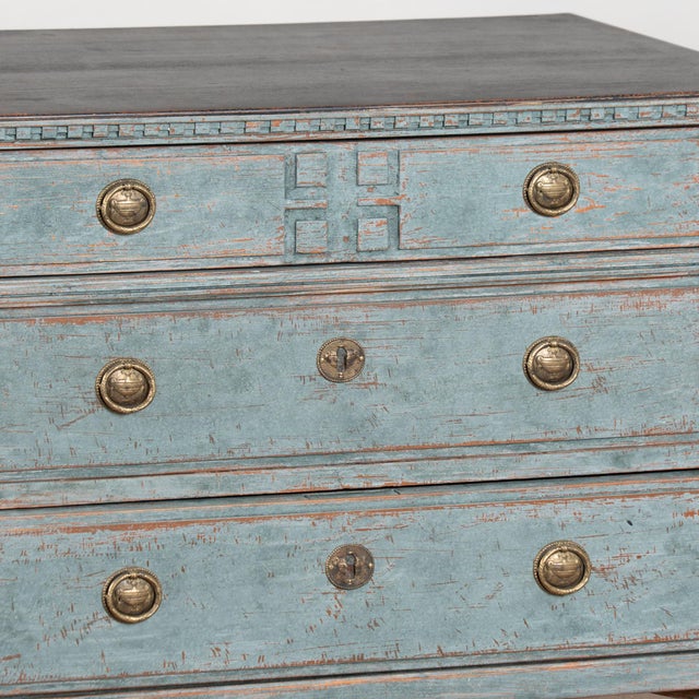 Pair, 19th Century Gustavian Style Blue Chest of Drawers or Nightstands For Sale - Image 9 of 15