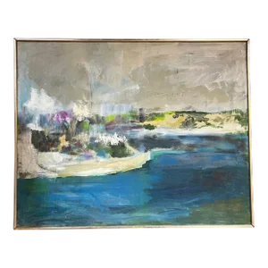 Lorraine Gersten (American 20th C.) Mid-Century Abstract Impressionist Hudson River School Oil Painting on Canvas