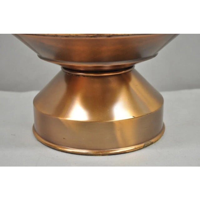 Metal Vintage Industrial Mid Century Modern Copper Metal "Ship Turbine" Table Lamp For Sale - Image 7 of 12