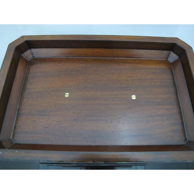 Mid 20th Century Maitland Smith Mother of Pearl Inlaid Caddy Box With Brass Hardware For Sale - Image 5 of 14