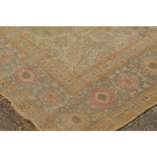 1920s Antique Turkish Rug With Intricate Floral Play in Beige & Pastels - Rug & Kilim For Sale - Image 5 of 7