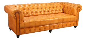 English Traditional Style Leather 'Cheyenne' Chesterfield Sofa