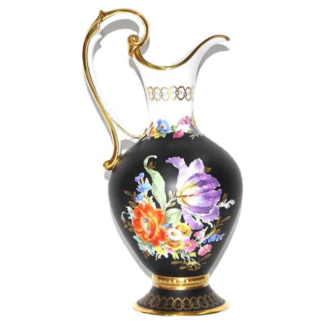 Painted Decor Vase by Limoges, 1960s For Sale