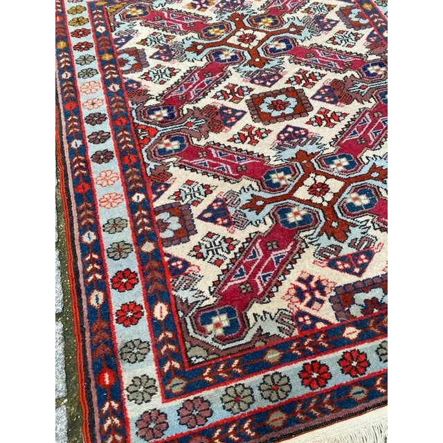Textile Small Vintage Azerbanjan Azerbwan Rug For Sale - Image 7 of 11