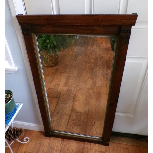 Antique Victorian Eastlake Pier Mirror Solid Walnut Full Length Mercury Mirror For Sale In Boston - Image 6 of 11
