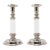 Vintage Karl Springer Style Chrome and Lucite Candlesticks - A Pair For Sale