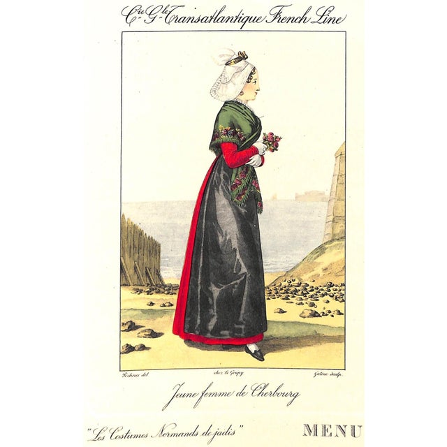 s.s. "Normandie" Set of 10 C1935 Transatlantique Menus For Sale - Image 9 of 12