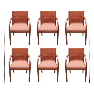 Geiger Herman Miller Basket Weave Back Dining Armchairs - Set of 6 For Sale
