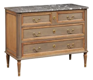Early 20th Century French Neoclassical Marble Top Commode