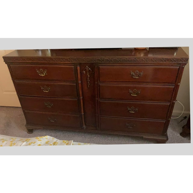 Chippendale 1946 Chippendale Reproduction Chest of Drawers, Bureau. For Sale - Image 3 of 5