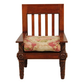 Ralph Lauren Caribbean Style Carved Mahogany Armchair For Sale