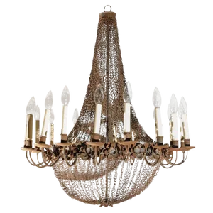 18-Light Wire and Metal Chandelier