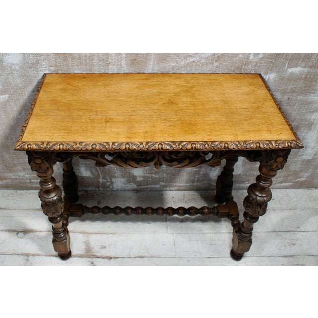 Victorian Oak Hall Table, 1890s For Sale - Image 4 of 10