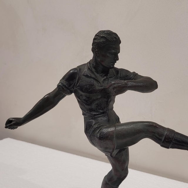 Art Deco Sculpture World Cup Footballer in Bronze, France, 1940s For Sale - Image 9 of 13
