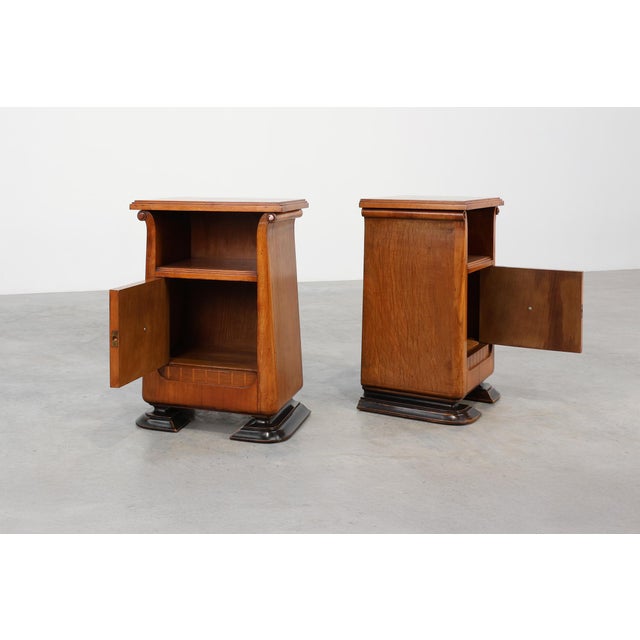 Art Deco Wooden Nightstands, Italy, 1920s, Set of 2 For Sale - Image 9 of 12