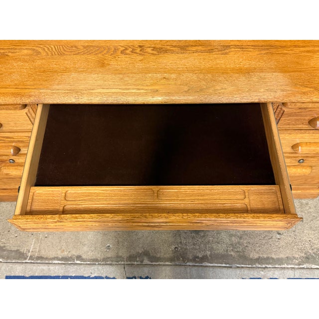 Noriega Furniture Smith Oak Executive Desk, Vintage For Sale - Image 9 of 12