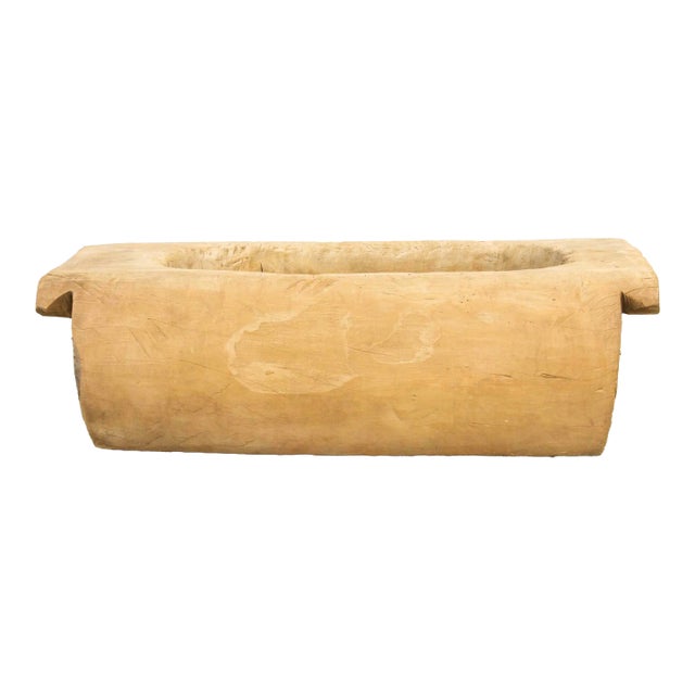 Large Farmhouse Bleached Wood Planter For Sale