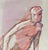 1980s male nude marker and watercolor painting by Pennsylvania artist John Reilly (1942-2021). Estate stamp verso....