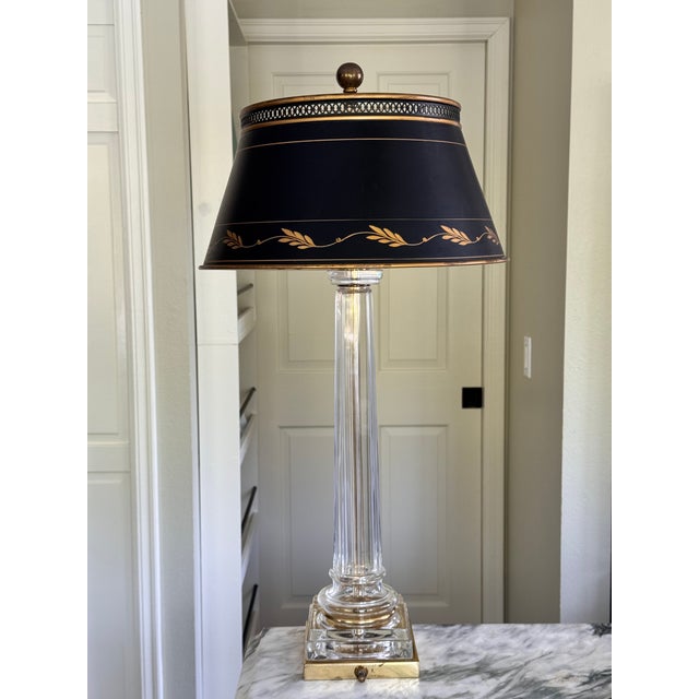 Mid 20th Century Dorothy Draper Style Bouillotte Lamp With Tole Shade For Sale - Image 13 of 14