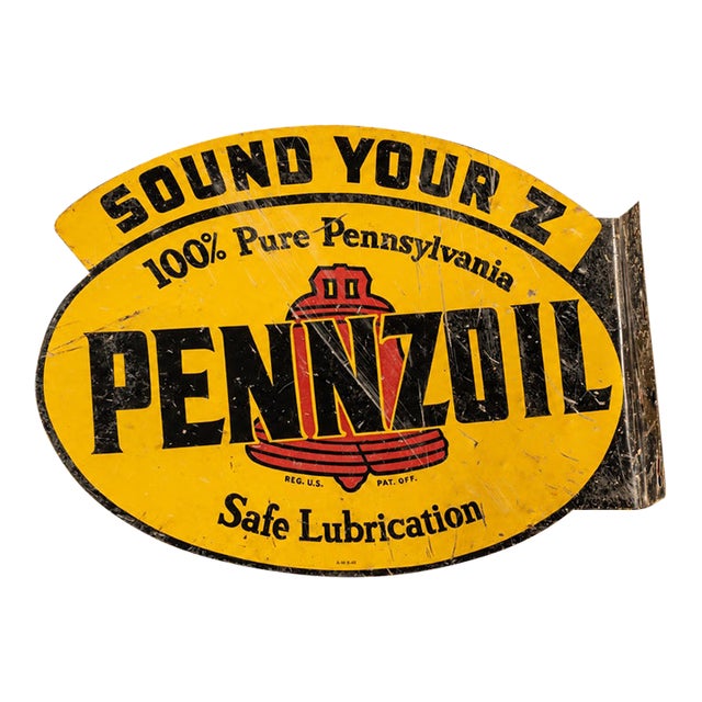 Vintage Pennzoil Flange Sign For Sale